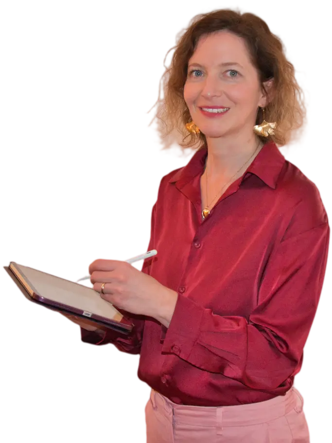 Gudrun Henle am Tablet