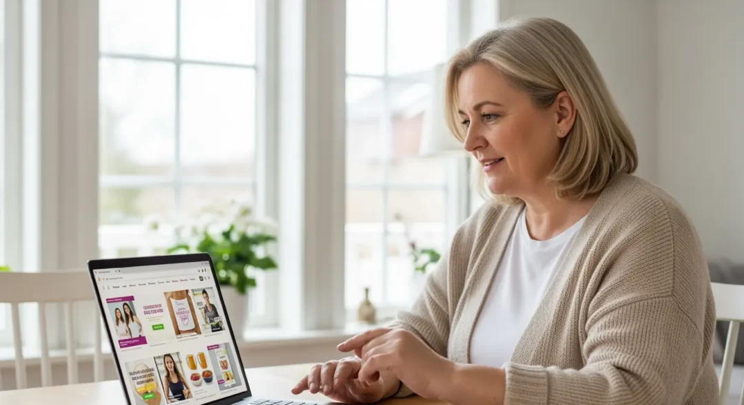 Frau vor Laptop mit Chrash-Diäten