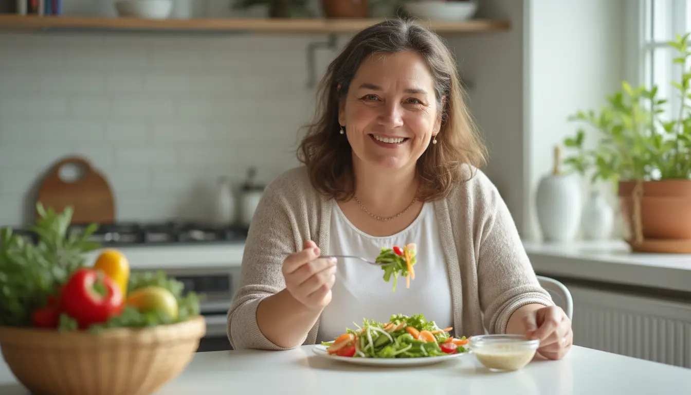 Frau hat emotionales Essen im Griff